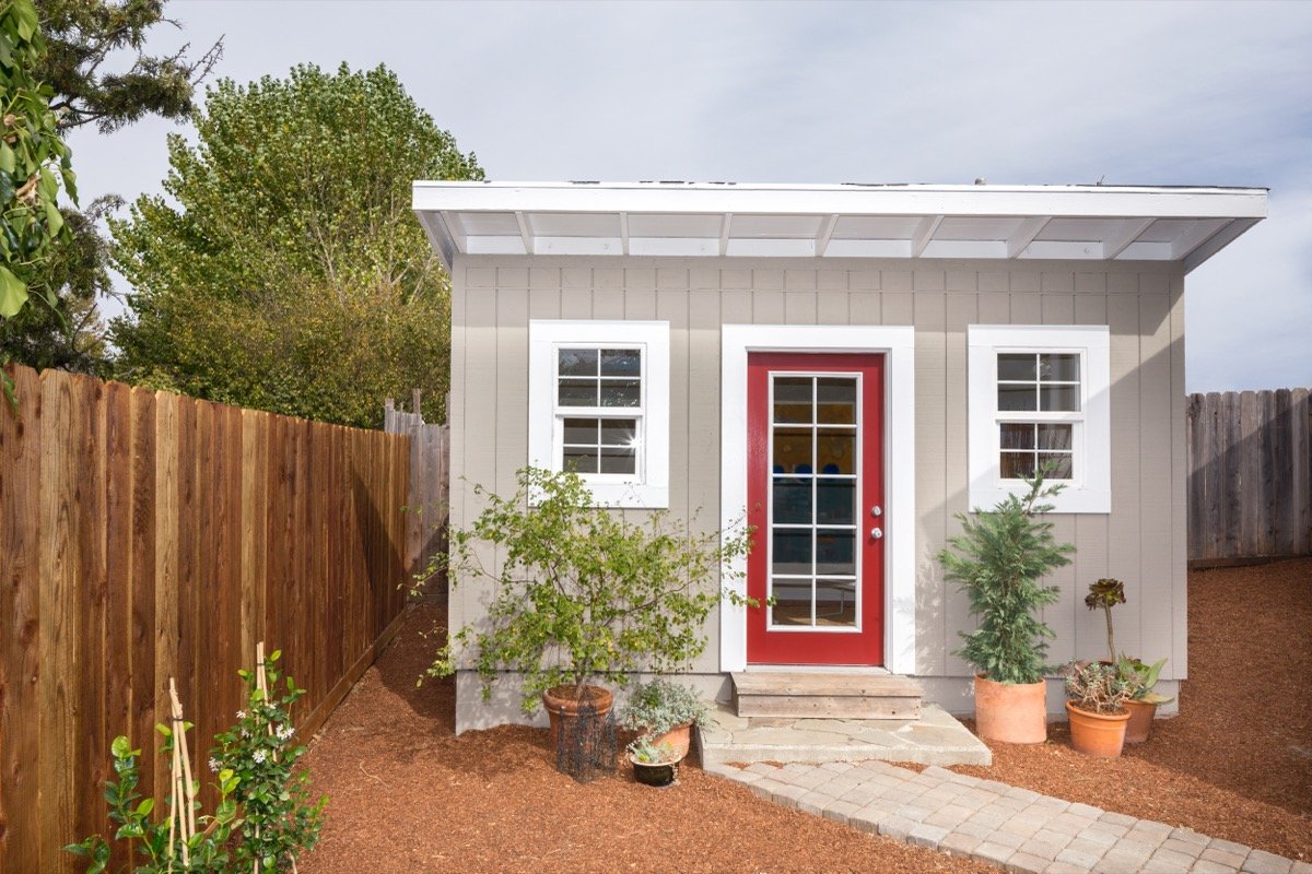 Backyard casita guest house cooled by a ductless mini split