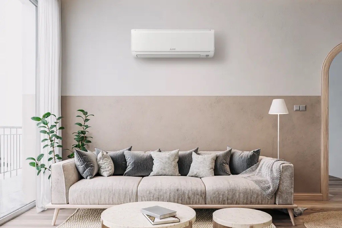 Ductless mini split cooling a living room addition